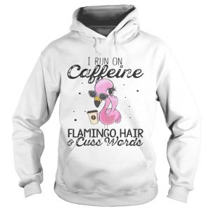 Hoodie I run on Caffeine Flamingo hair and cuss words shirt