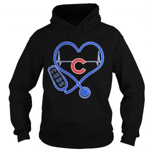 Hoodie Nurse Loves Chicago Cubs Heartbeat Shirt