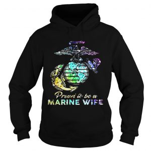 Hoodie Proud To Be A Marine Wife Watercolor Shirt