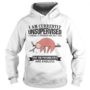 Hoodie Sloth I am currently unsupervised I know It freaks me out too but the possibilities are endless shi