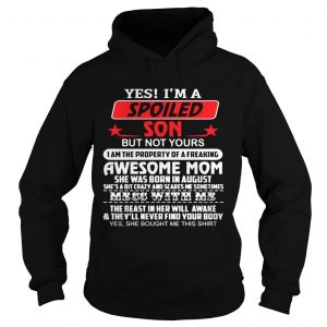 Hoodie Yes Im a spoiled son but not yours I am the property of a freaking awesome mom shirt