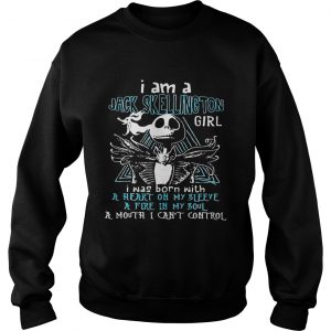I am a jack skellington girl I was born with a heart on my sleeve Sweatshirt