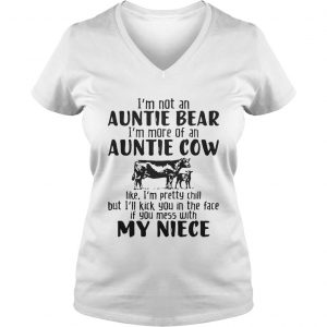 Im not an auntie bear Im more of an auntie cow Ladies Vneck