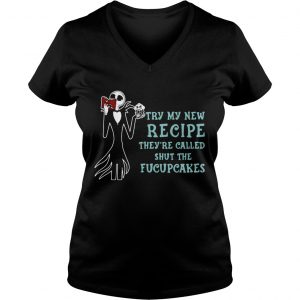 Jack Skellington Try my new recipe theyre called shut the fucupcakes Ladies Vneck