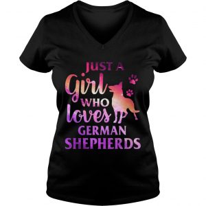 Just A Girl Who Loves German Shepherd Colorful Gift Ladies Vneck