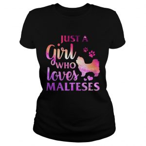 Just A Girl Who Loves Maltese Colorful Gift Ladies Tee