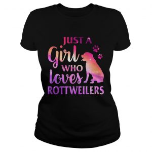 Just A Girl Who Loves Rottweiler Colorful Gift Ladies Tee
