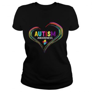 Ladies Tee Autism Awareness April World Heart Shirt