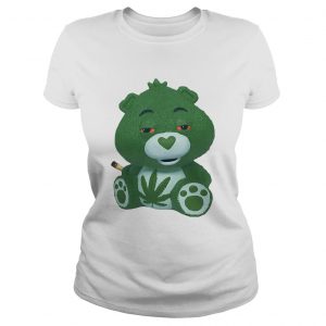 Ladies Tee Bear green smoking Cannabis shirt