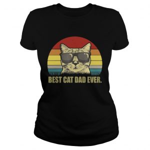 Ladies Tee Best Cat Dad Ever Sunset shirt