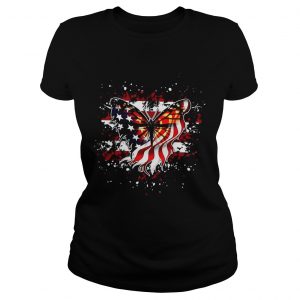 Ladies Tee Butterfly American flag shirt