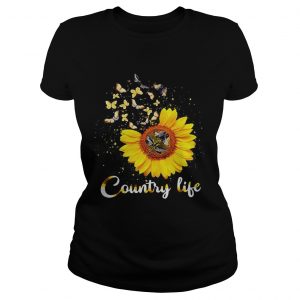 Ladies Tee Butterfly Sunflower Country life shirt
