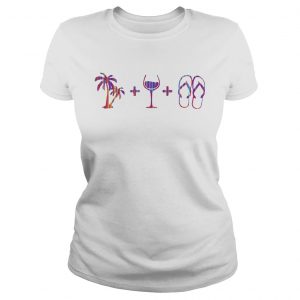 Ladies Tee Coconut plus wine plus flip flop shirt