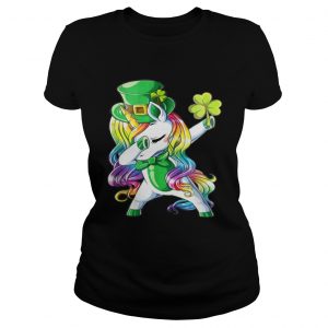 Ladies Tee Dabbing unicorn Irish St Patricks shirt