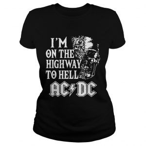 Ladies Tee Im On The Highway To Hell ACDC Rock Band Shirt