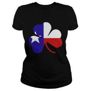 Ladies Tee Irish Texas Flag Shamrock St Patricks TShirt