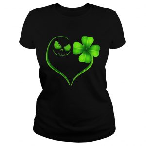 Ladies Tee Jack Skellington and Irish Four Leaf Clover shirt