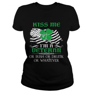 Ladies Tee Kiss Me Im A Veteran Irish St Patricks Day Shirt