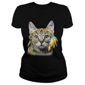 Ladies Tee Native American Cat shirt