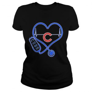 Ladies Tee Nurse Loves Chicago Cubs Heartbeat Shirt