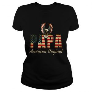 Ladies Tee Papa American Original Vintage Gift Shirt
