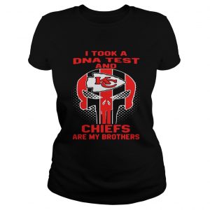 Ladies Tee Skull I took a DNA test and Kansas City Chiefs are my brothers shirt