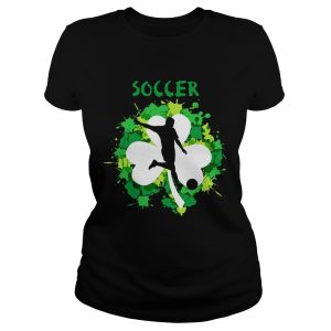 Ladies Tee Soccer Shamrock Irish St Pattys Day Sport Shirt