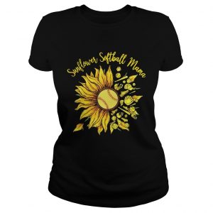 Ladies Tee Sunflower Softball mama shirt