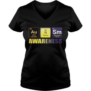 Ladies Vneck Autism Awareness Elements Gift TShirt