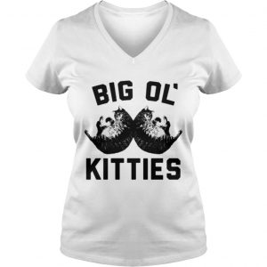 Ladies Vneck Big ol kitties shirt