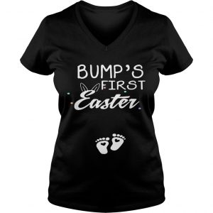 Ladies Vneck Bumps first Easter shirt