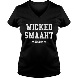 Ladies Vneck Celtics Wicked Smaaht Boston Shirt