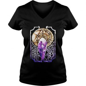 Ladies Vneck Dark Crystal purple crystal shirt