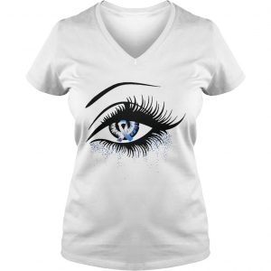 Ladies Vneck Diabetes and cancer awareness in the eye shirt