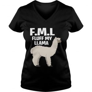 Ladies Vneck FML fluff my Llama shirt