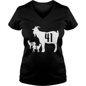 Ladies Vneck Family Baby Goats 41776 shirt