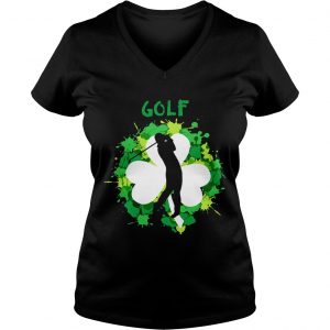 Ladies Vneck Golf Shamrock Irish St Pattys Day Sport Shirt