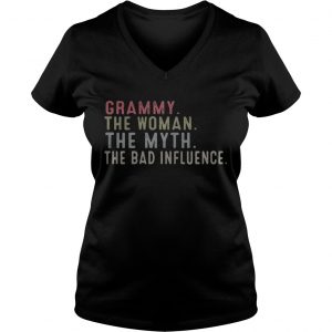 Ladies Vneck Grammy the woman the myth the bad influence shirt