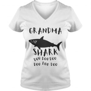 Ladies Vneck Grandma shark doo doo doo shirt