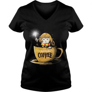 Ladies Vneck Hermione Harry Potter Accio Coffee shirt