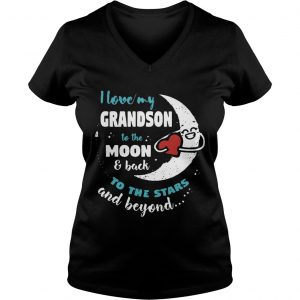 Ladies Vneck I love my grandson to the moon and back to the stars and beyond shirt
