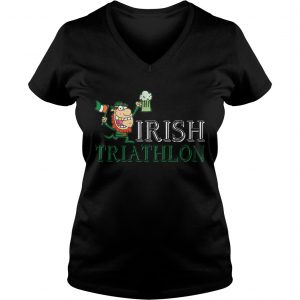 Ladies Vneck Irish Triathlon TShirt St Patricks Day Party Drinking TShirt