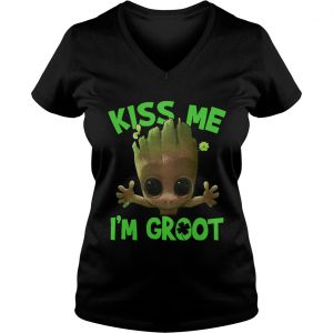 Ladies Vneck Kiss me im Groot shirt