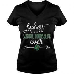 Ladies Vneck Luckiest School Counselor Ever Irish shirt