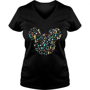 Ladies Vneck Mickey Mouse Disney wine beer witch cocktails shirt