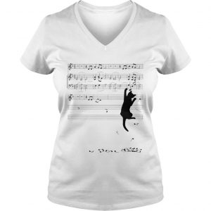 Ladies Vneck Mischief cat shirt