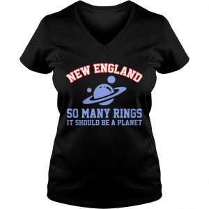 Ladies Vneck New England so many rings it should be a planet shirt