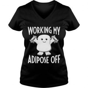 Ladies Vneck Official Doctor Who Working My Adipose Off Shirt