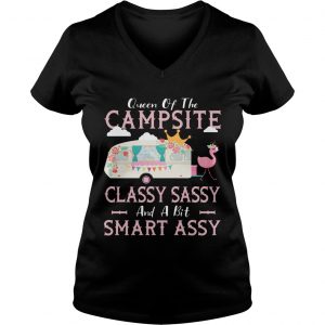 Ladies Vneck Queen Of The Campsite Classy Sassy And A Bit Smart Assy TShirt