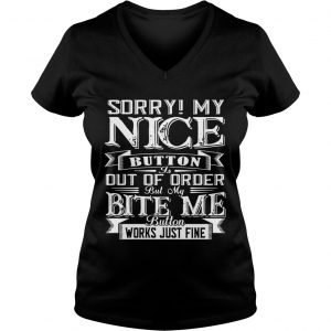 Ladies Vneck Sorry My Nice Button Out Of Order Gift Shirt